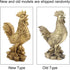Rooster Figurine, Pure Brass Good Luck Chicken Statue, Feng Shui Ornament for Home Office Decoration