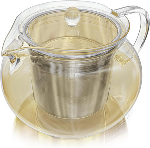 Teabloom Kyoto 2-in-1 Tea Kettle/Tea Maker, Heatproof Glass Teapot with Removable Loose Tea Filter for Connoisseurs