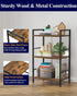 3-Tier (16.5"11.0"28.1") Kitsure Book Shelf - Wood & Metal Bookshelf with Handle & Adjustable Feet, Lightweight