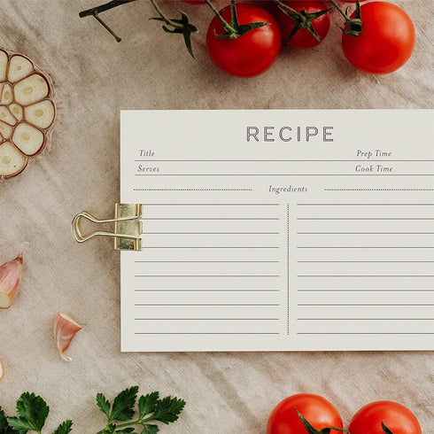 Jot & Mark Recipe Cards 5x7 Inches, Blank Double-Sided, 50 Count (Modern Minimal)