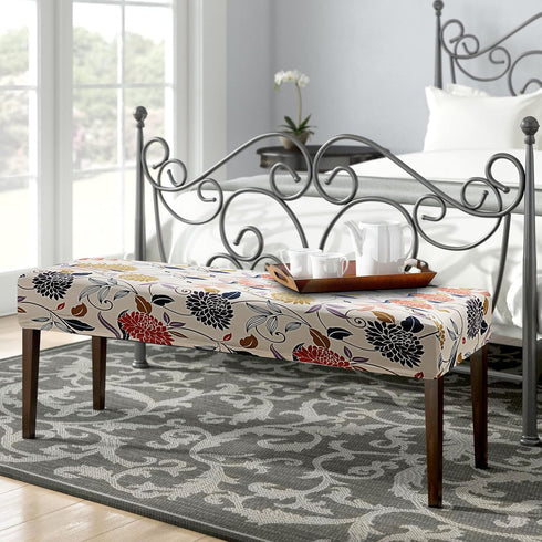 Fuloon Stretch Dining Bench Cover, Anti-Dust Removable Bench Slipcover Washable Seat Cushion Protector for Bedroom