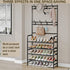 8 Closet 4 Coat Rack Shoe Rack With Storage Shelf Freestanding with Hooks for Entryway Bedroom Tier, Black