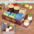 Coffee Station Organizer for Countertop - Wooden Coffee Bar with Removable Dividers, Farmhouse Coffee Pod Holder Basket