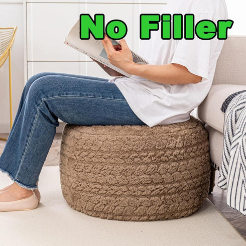 20x14 Inch Asuprui Unstuffed Ottoman Pouf Cover Lightweight Foot Rest, Floor Bean Bag Chair, Storage Pouf for Living