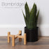 1 Pack) Bornbridge Artificial Snake Plant with Mid Century Plant Stand - Sansevieria Plant in Modern Planter