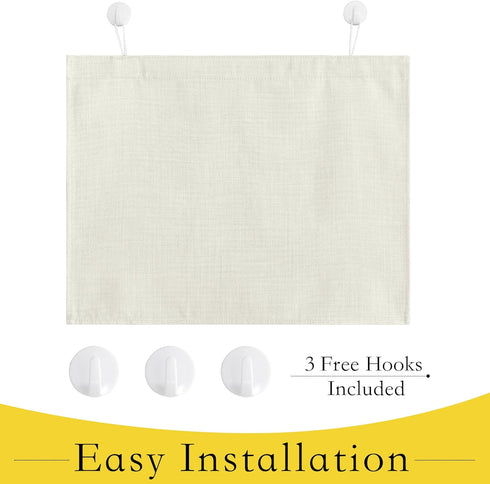 NICETOWN Classroom Door Window Cover, Blackout Shades for Door Windows, Faux Linen French Door Curtain, W8 x L36, 1