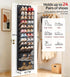 Soarine 12 Closet, 24 Tier Over the Door Shoe Organizer for Holds Pairs Hanging Shoe Rack for Door with Mesh Pockets