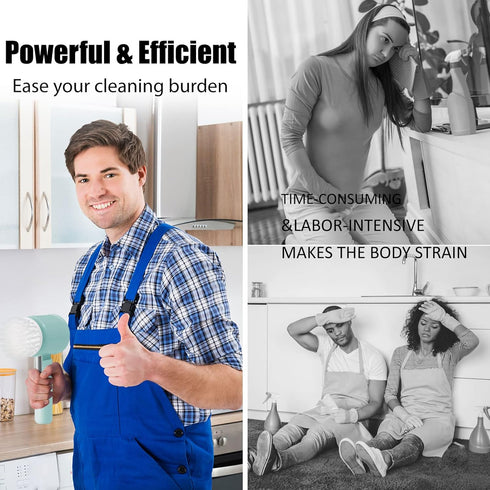 Electric Spin Scrubber, Folding Rechargeable Cleaning Brush for Bathroom with 3 Replaceable Brush Heads