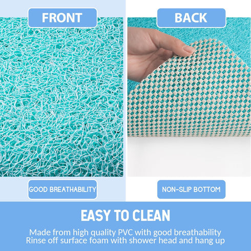 Non-Slip Bathtub Mat - Anti Slip Shower Mat, Fast Drying Foot Scrubber Mat for Tub, Floor, Bathroom, Kitchen, Home,