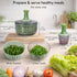 6.3-Quart 0.95-Quart Brieftons Salad Spinner and Chopper: Large Lettuce Greens Vegetable Washer Dryer, with Bonus