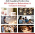 Tea Light Candles in Metal Cups - 250 Bulk White Unscented Votive Candles, 4.5 Hours Long Burning for Romantic Dinner