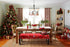 YISUN Christmas Dining Bench Covers, Stretch Printed Christmas Bench Covers, Anti-Dust Removable Bench Slipcover
