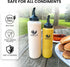 2 Pack (10 &16 oz) Squeeze Bottles for Sauces - Squirt Bottles for Liquids - Ketchup, Mayonnaise, Condiments, Mustard