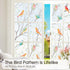 Coavas Window Privacy Film - Decorative Bird Stained Glass Window Film for Bathroom, Frosted Glass Cling - 17.5" x 78.7"