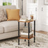 2-Tier Side Table, Wood End Table, Vintage Bedside Nightstand with Open Storage Shelf for Living Room, Bedroom, Office