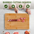 4-Piece Set Bamboo Cutting Boards for Kitchen, Wood Cutting Board with Juice Grooves & Built-in Handles, Easy Storage
