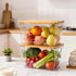 2 Set Criusia Pantry Organizers and Storage with Bamboo Lids, Stackable Clear Bins for Onion, Potato, Fruit