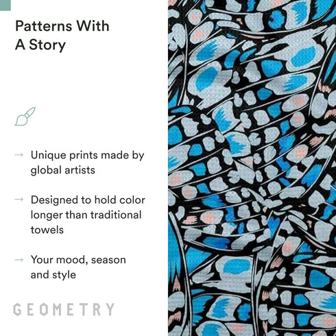 Summer 18" 30" 1-Pack GEOMETRY Spring Kitchen Towels - Quick Dry Microfiber Cloth Spring & Dish Towels for Kitchen