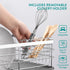 Navaris Compact Dish Rack with Drip Tray & Cutlery Holder, Easy to Assemble and Clean, Silver