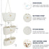 3-Tier OrganiHaus White Wall Hanging Baskets for Organizing, Hanging Storage Basket, Over the Door Basket Organizer