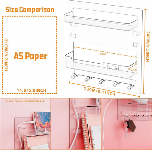 Yieach Bedside Shelf for Dorm Bed,Rv,Small Room and Nightstand,Wall Mounted Floating Shelves and Bedside Wall Organizer