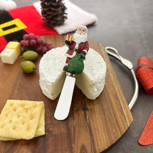 Supreme Housewares Santa Claus Cheese Spreaders, Hand-Painted Resin Handles, Set of 4