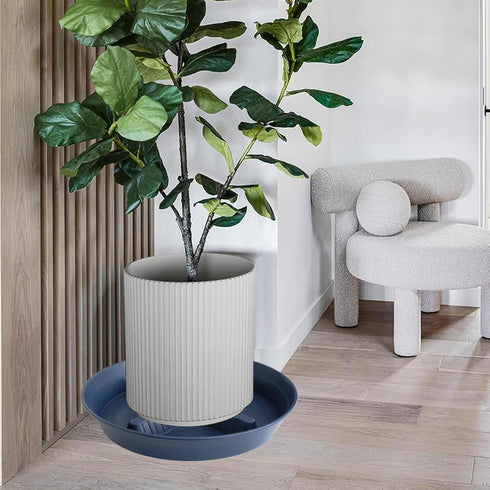 Feyvdzv 4 Pack 8 inch, 10 12 14 17 inch, Plant Saucer Plant Stand Plastic Plant Saucers for Indoors Outdoor, Heavy Duty