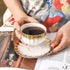 7 oz Set, Set 6, LETAOTAO Cappuccino Cups with Saucers, Porcelain Double Espresso Cups Ceramic Turkish Coffee Cups
