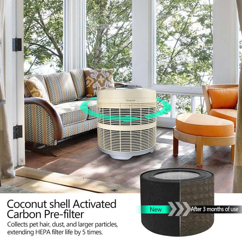Universal Air Cleaner Carbon Replacement Pre-Filters for Honeywell 50250-S Round Air Purifier (1 Piece)