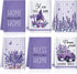 6 Pcs Spring Lavender Kitchen Towel Set - Rustic Bath Hand Towels for Spring Holiday, 24 x 16 Inches