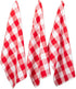 DII Buffalo Check Kitchen Collection, Classic Farmhouse Dishtowel Set, 20x30, Red & White, 3 Piece