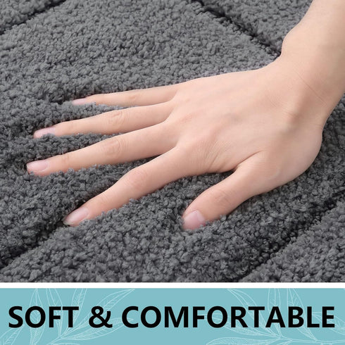 Buganda Bathroom Rugs, 30" x 20", Soft Absorbent Microfiber Non-Slip Shaggy Bath Carpet for Bathroom Floor