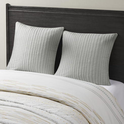 INK+IVY Euro Sham Pillow, Quilted Grey, 26"x26"