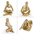suruim Gold Reading Women Statue, Thinker Sculptures, Abstract Art Figurine, Gold Shelf Decor, Gold Desk Decor