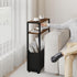 Leomonio Narrow Side Table, Slim End Tables with Fabric Basket, Skinny Table for Small Spaces, Thin Bedside Table