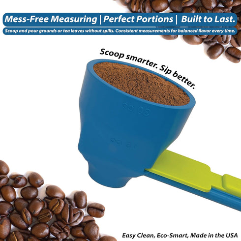 Slide Scoop (Set 1 2 the original measuring scoop + funnel No spill preparation of protein powder, workout & sports