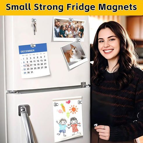 VNDUEEY Refrigerator Magnets, 16pcs Small Magnets for Fridge, Strong Magnetic Clips for Classroom Organization, Cute