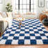Checkered Rugs for Bedroom, Ultra Fluffy Fuzzy Shag Area Rug for Living