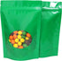 Double-Sided Stand-Up Pouch, Matte/Glossy Color with Clear Round Window, 100 Bags/Pack (6.3" x 8.7", Glossy Green)