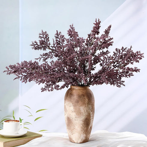 Suncalla 4 Pcs 30 Inch Dusty Plum Sedum Berry Stem for Vase Artificial