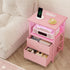 2 Fixwal Night Stand with Charging Station, LED Nightstand with U-S-B Ports and Outlets, Fabric Storage Drawers with PU