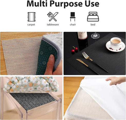 Non Slip Rug Pads: 3x5 Rug Pad Gripper for Hardwood Floors, Under Carpet Anti Skid Mat, Beige to Keep Rugs Safe