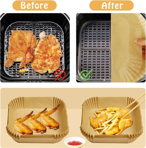 150 Pack Square Mini Air Fryer Liners for 2qt Air Fryer, Disposable Non-stick Baking Paper
