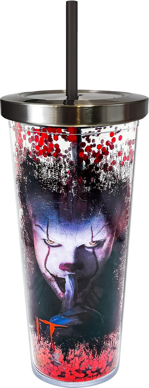 Spoontiques Glitter Filled Acrylic Tumbler | 20 oz Glitter Cup with Straw, Double Wall Insulated, BPA Free