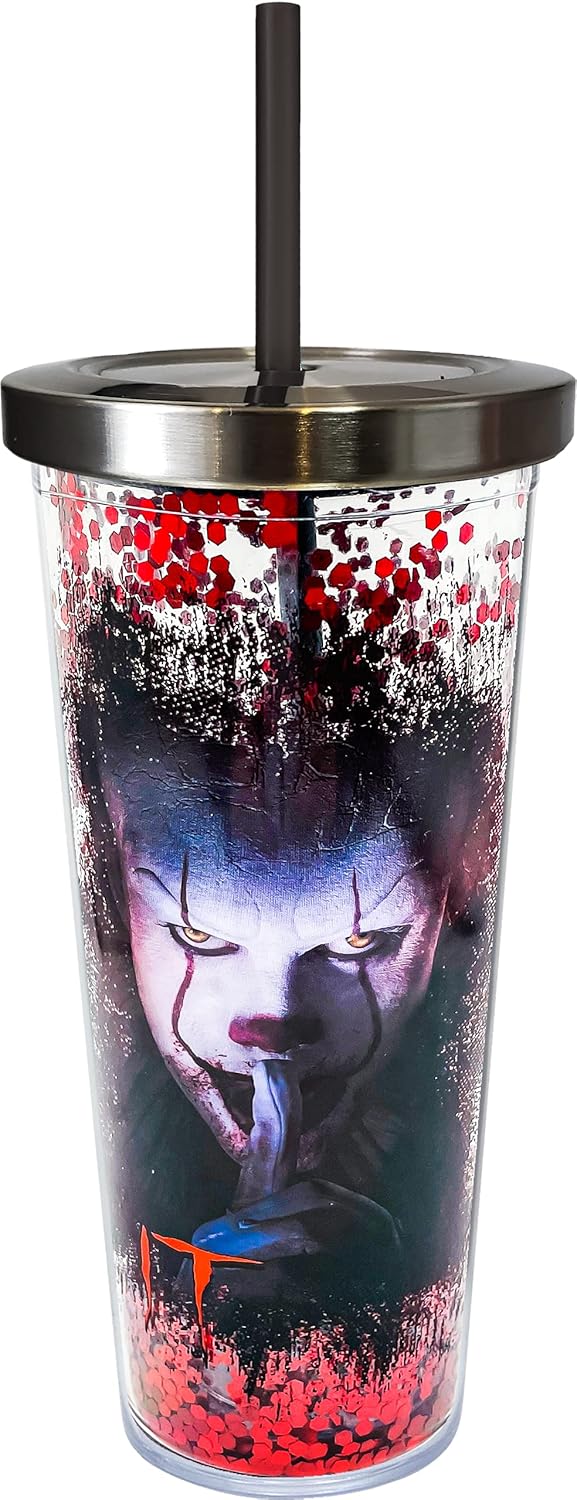 Spoontiques Glitter Filled Acrylic Tumbler | 20 oz Glitter Cup with Straw, Double Wall Insulated, BPA Free