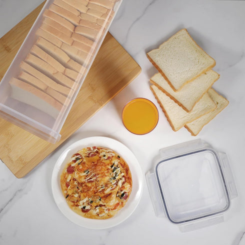 Tiawudi 2 Pack Counter, 5.6 5.3L Bread Box, Plastic Bread Container, Bread Storage for Kitchen Bread Keeper