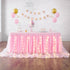 leegleri Pink Tulle Table Skirt for Baby Shower - 6FT Ruffle Tutu with LED Light for Birthday Party Decorations