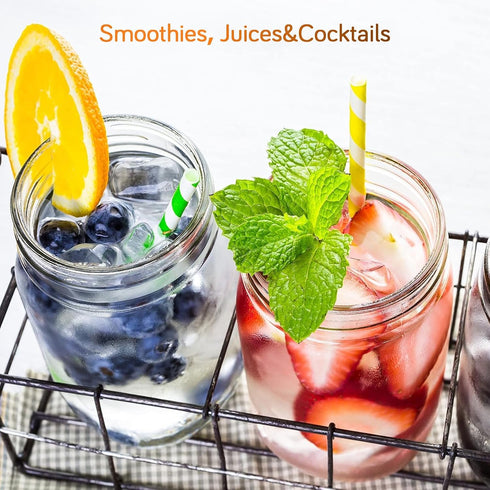 2 Pack 16oz Showvigor Regular Mouth Mason Jars Glass Canning Jars with Airtight Lids for Preserving, Jam, Honey, Jelly