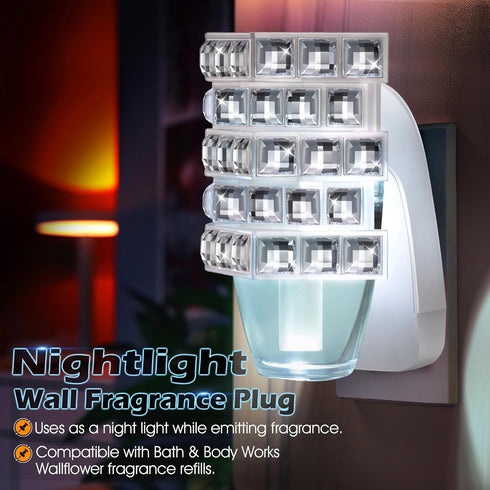 Wall Fragrance Plug in with Night Light, Compatible with Bath & Body Works WallFlower Fragrance