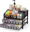 Homsorout Coffee Bar Organizer - Coffee Station for Countertop, Metal and Wood